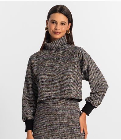 Blusão Cropped Feminino Rovitex Preto