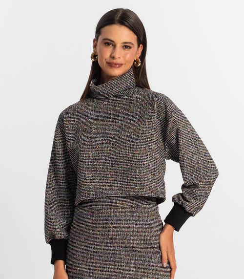 Blusão Cropped Feminino Rovitex Preto