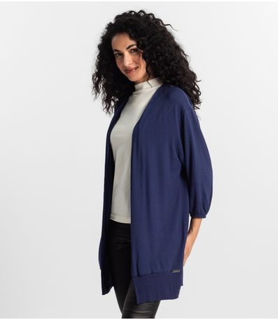 Cardigan 3/4 Feminino Rovitex Azul