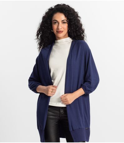 Cardigan 3/4 Feminino Rovitex Azul
