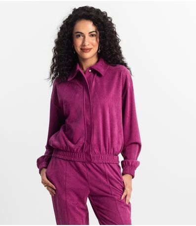 Jaqueta Suede Feminina Rovitex Roxo