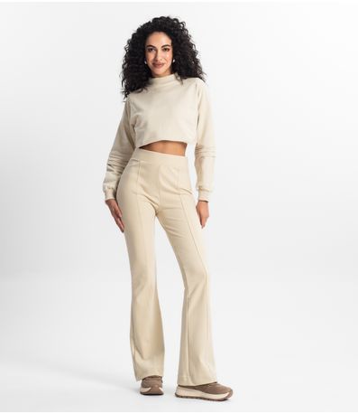 Calça Feminina  Boot Cut Rovitex Bege