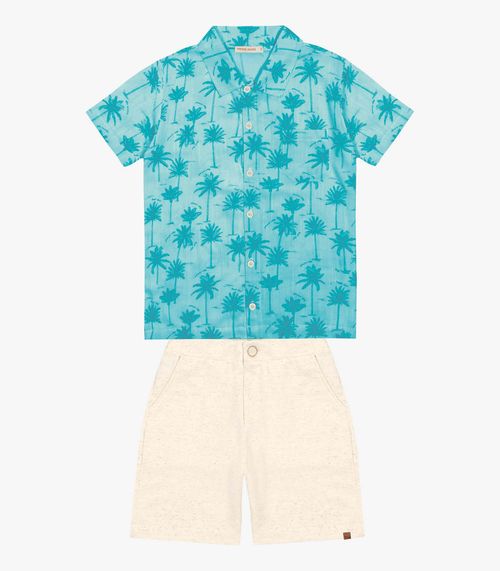 Conjunto Infantil Camisa Com Bermuda Trick Nick Azul