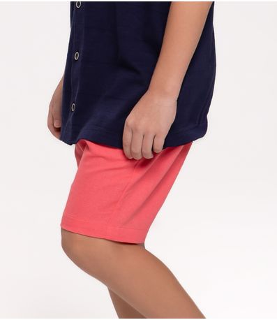 Bermuda Infantil Masculina Em Linho Trick Nick Rosa