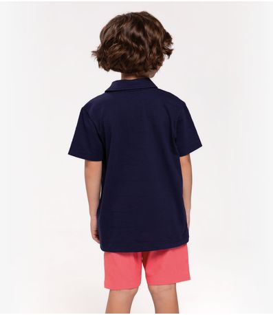 Bermuda Infantil Masculina Em Linho Trick Nick Rosa
