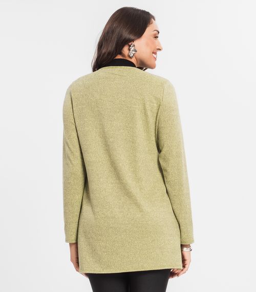 Cardigan Feminino Alongado Infinita Cor Verde