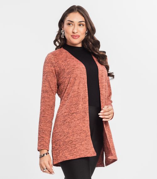 Cardigan Feminino Alongado Infinita Cor Laranja