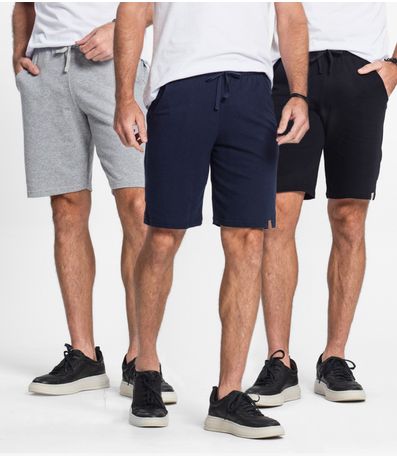 Kit 3 Bermudas De Moletom Masculina Select Sortido