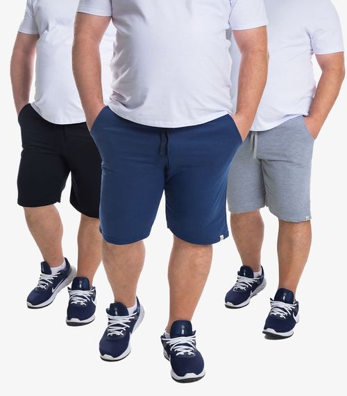 Kit 3 Bermudas Masculina Moletom Plus Size Select Sortido