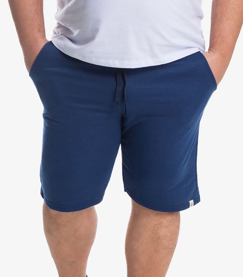 Kit 3 Bermudas Masculina Moletom Plus Size Select Azul