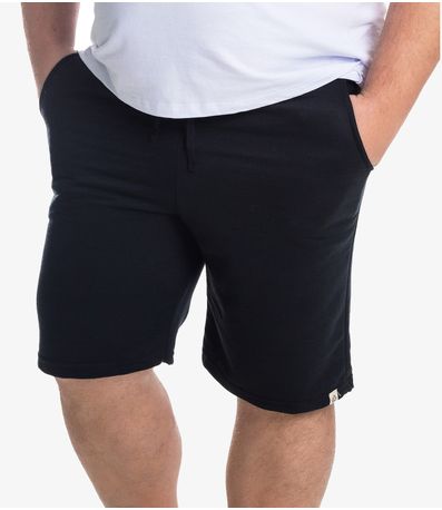 Kit 3 Bermudas Masculina Moletom Plus Size Select Preto