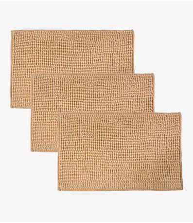 Kit 3 Tapetes Pipoca Microfibra Infinita Cor Bege