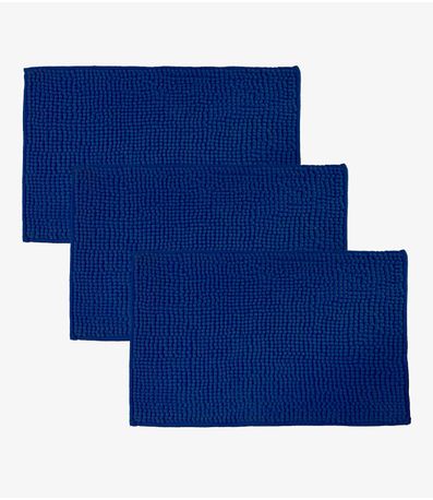 Kit 3 Tapetes Pipoca Microfibra Infinita Cor Azul