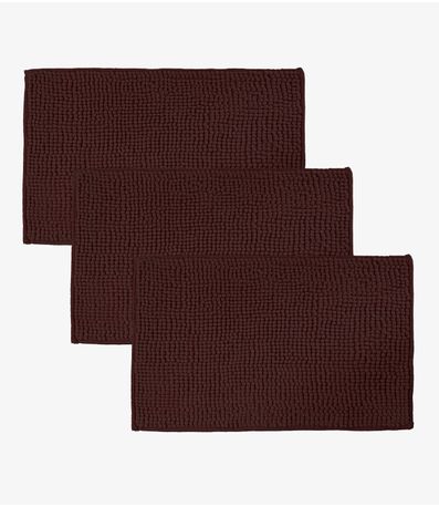 Kit 3 Tapetes Pipoca Microfibra Infinita Cor Marrom