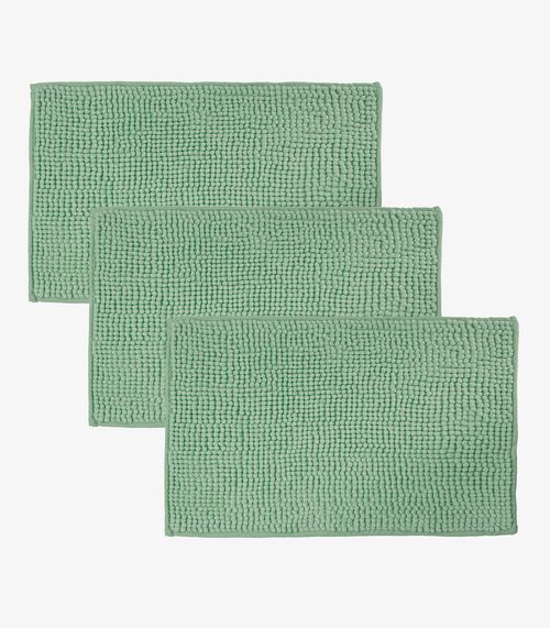 Kit 3 Tapetes Pipoca Microfibra Infinita Cor Verde