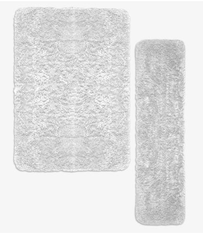 Kit 2 peças Tapete + Passadeira Infinita Cor Branco