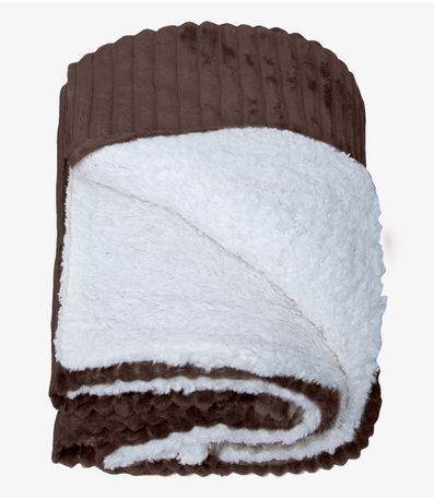 Kit 2 Mantas de Microfibra Sherpa Casal Infinita Cor Marrom