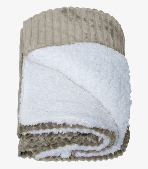 Kit 2 Mantas de Microfibra Sherpa Casal Infinita Cor Bege