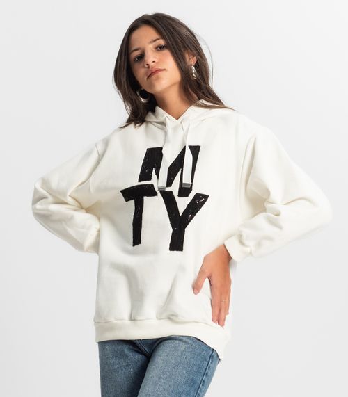 Blusão Juvenil Feminino Com Capuz Minty Bege