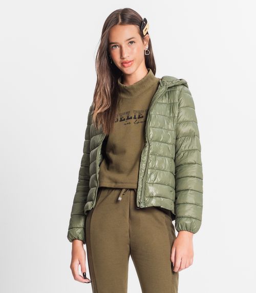 Jaqueta Puffer Juvenil Feminina Minty Verde