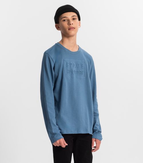 Camiseta Juvenil Masculina Manga Longa Minty Azul