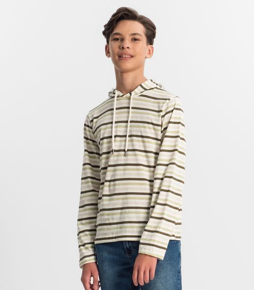 Camiseta Juvenil Masculina Listrada Minty Verde