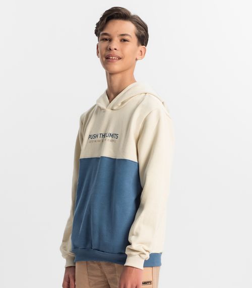 Blusão Juvenil Masculino Com Capuz Minty Bege