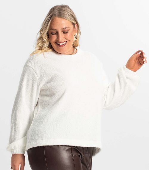 Blusão Feminino Plus Size Secret Glam Bege