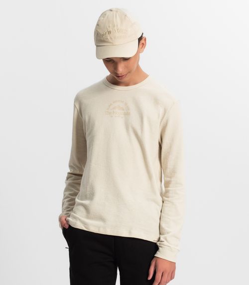Camiseta Juvenil Manga Longa Masculina Minty Bege