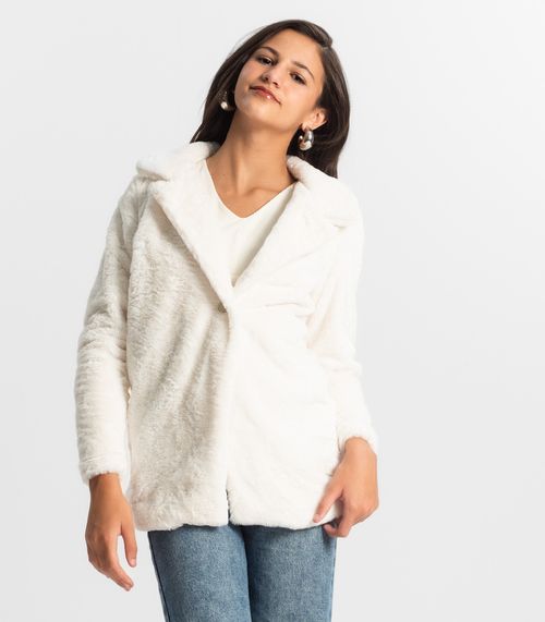 Casaco Juvenil Feminino Pelo Safira Minty Bege