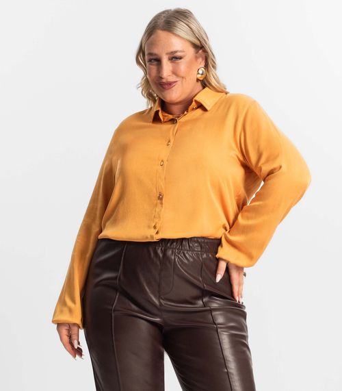 Camisa Manga Longa Secret Glam Secret Glam Marrom