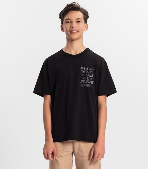 Camiseta Juvenil Masculina Minty Preto