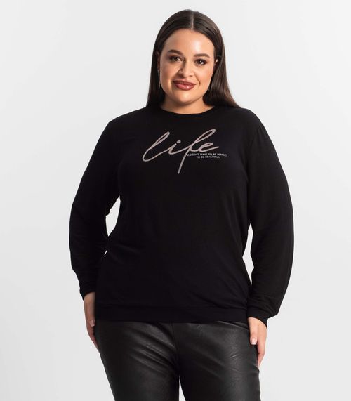 Blusão Feminino Plus Size Secret Glam Preto
