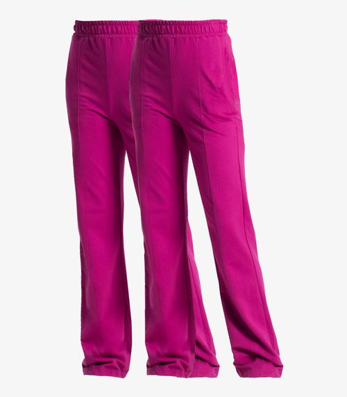 Kit 2 Calças Feminina Wide Leg Moletinho Select Rosa