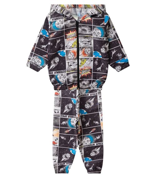 Conjunto Corta Vento Menino Com Capuz Kappes Preto
