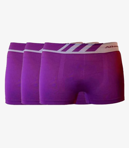 Kit 3 Cuecas Boxer Lisa Microfibra Altomax Roxo