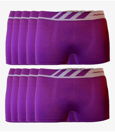 Kit 10 Cuecas Boxer Lisa Microfibra Altomax Roxo