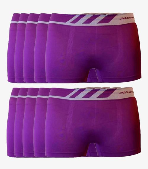 Kit 10 Cuecas Boxer Lisa Microfibra Altomax Roxo