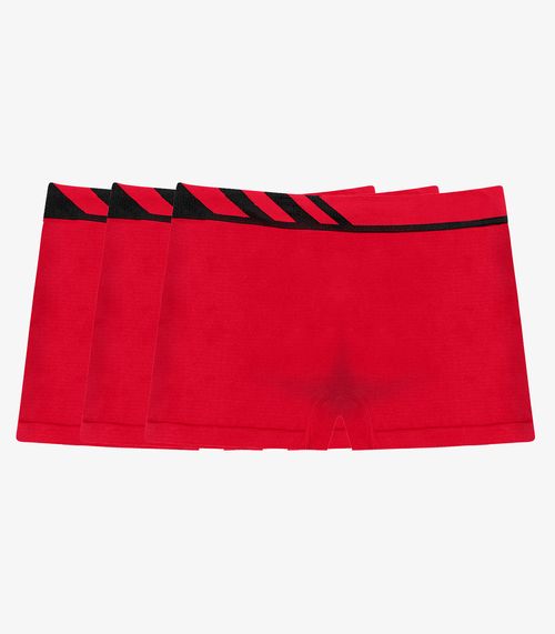 Kit 3 Cuecas Boxer Lisa Microfibra Altomax Vermelho