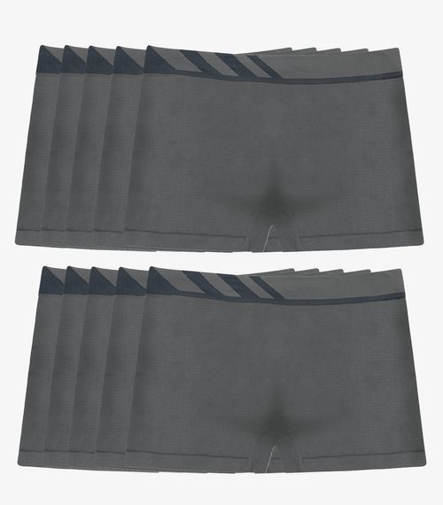 Kit 10 Cuecas Boxer Lisa Microfibra Altomax Cinza