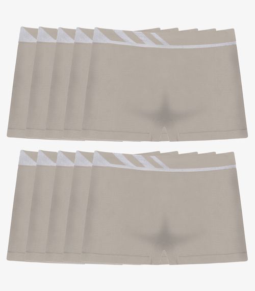 Kit 10 Cuecas Boxer Lisa Microfibra Altomax Bege