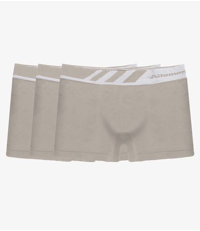 Kit 3 Cuecas Boxer Lisa Microfibra Altomax Bege