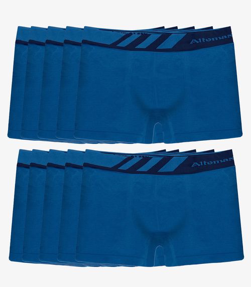 Kit 10 Cuecas Boxer Lisa Microfibra Altomax Azul