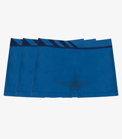 Kit 3 Cuecas Boxer Lisa Microfibra Altomax Azul