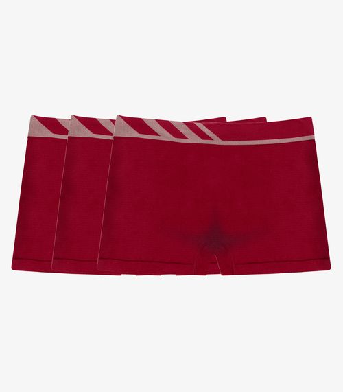 Kit 3 Cuecas Boxer Lisa Microfibra Altomax Vermelho