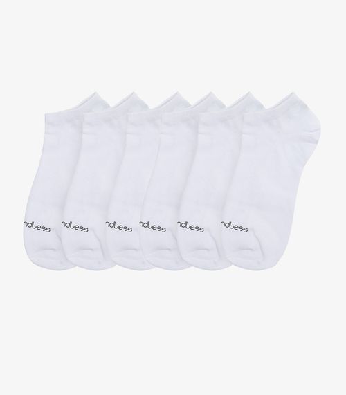 Kit 6 Pares De Meias Soquete Adulto Endless Branco