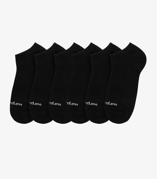 Kit 6 Pares De Meias Soquete Adulto Endless Preto