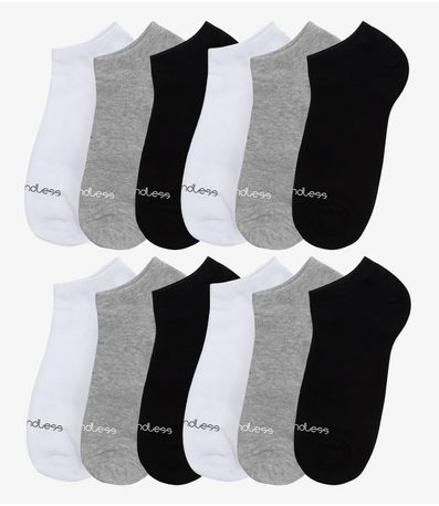 Kit 12 Pares De Meias Soquete Adulto Endless Sortido