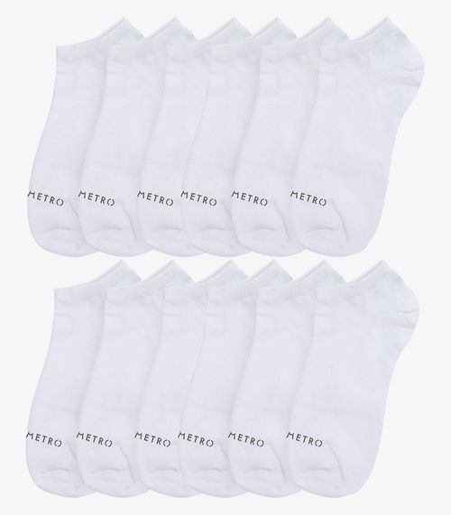 Kit 12 Pares De Meia Soquete Adulta Diametro Branco