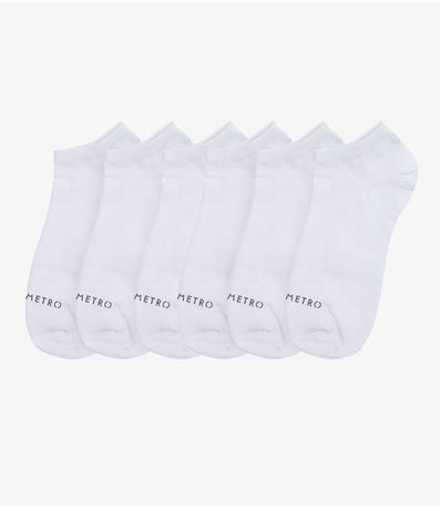 Kit 6 Pares De Meia Soquete Adulta Diametro Branco